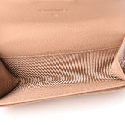 Chanel Caviar Quilted Flap Card Holder Wallet Beige 5 of 9