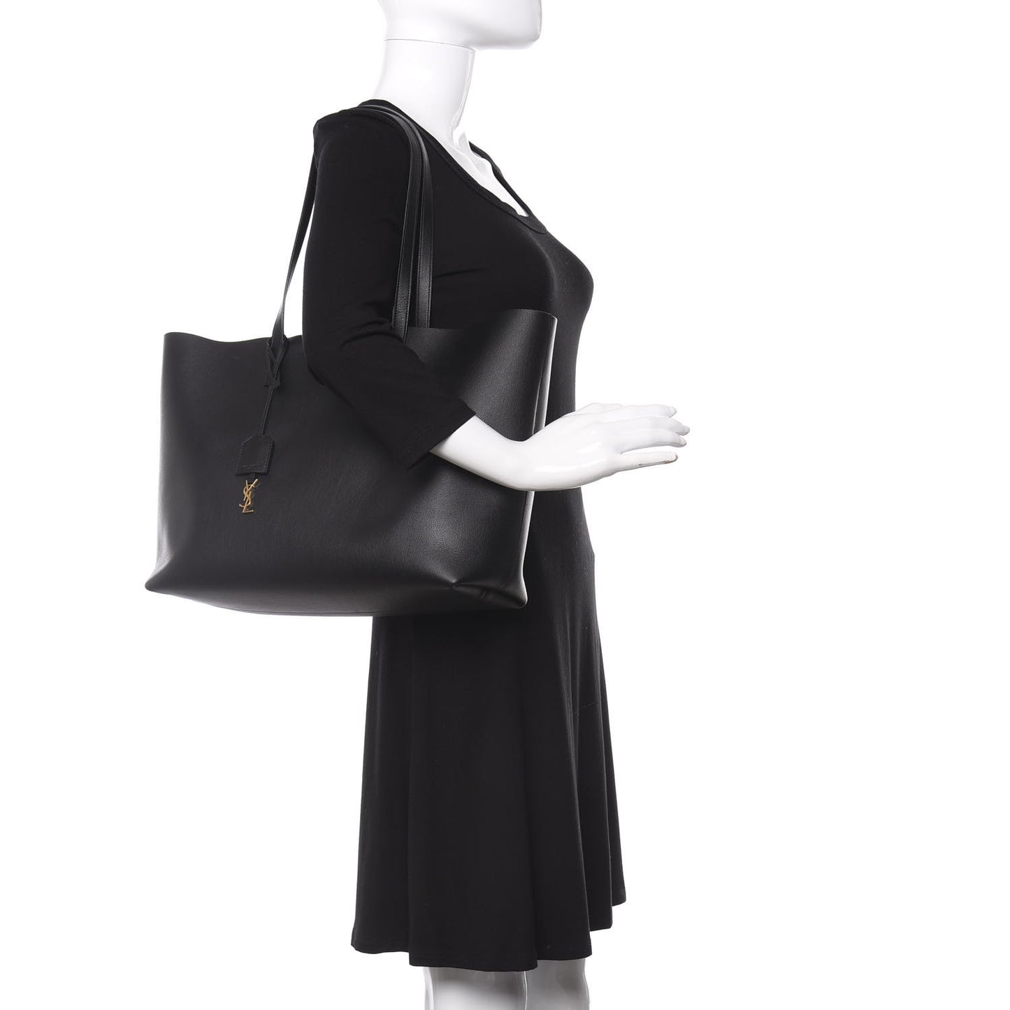 Calfskin Large Shopping Tote Black