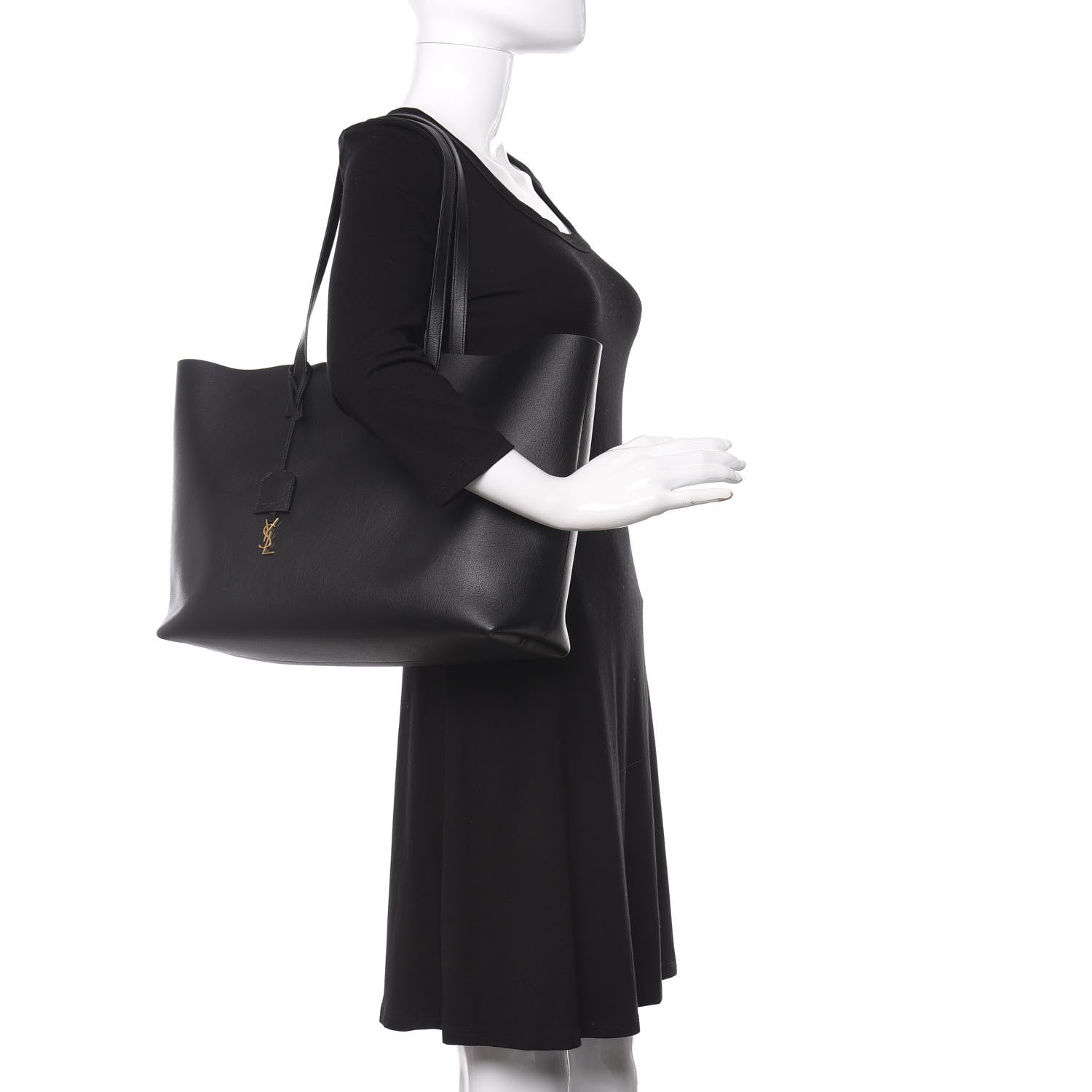 Saint Laurent Calfskin Large Shopping Tote Black 2 of 12