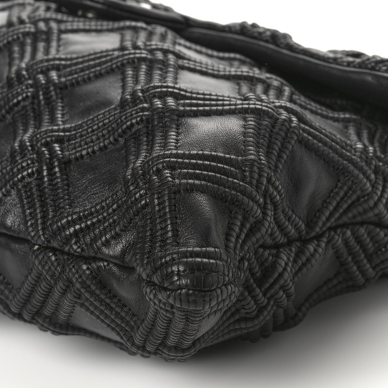Chanel Lambskin Stitched Large Walk Of Fame Flap Black 9 of 9