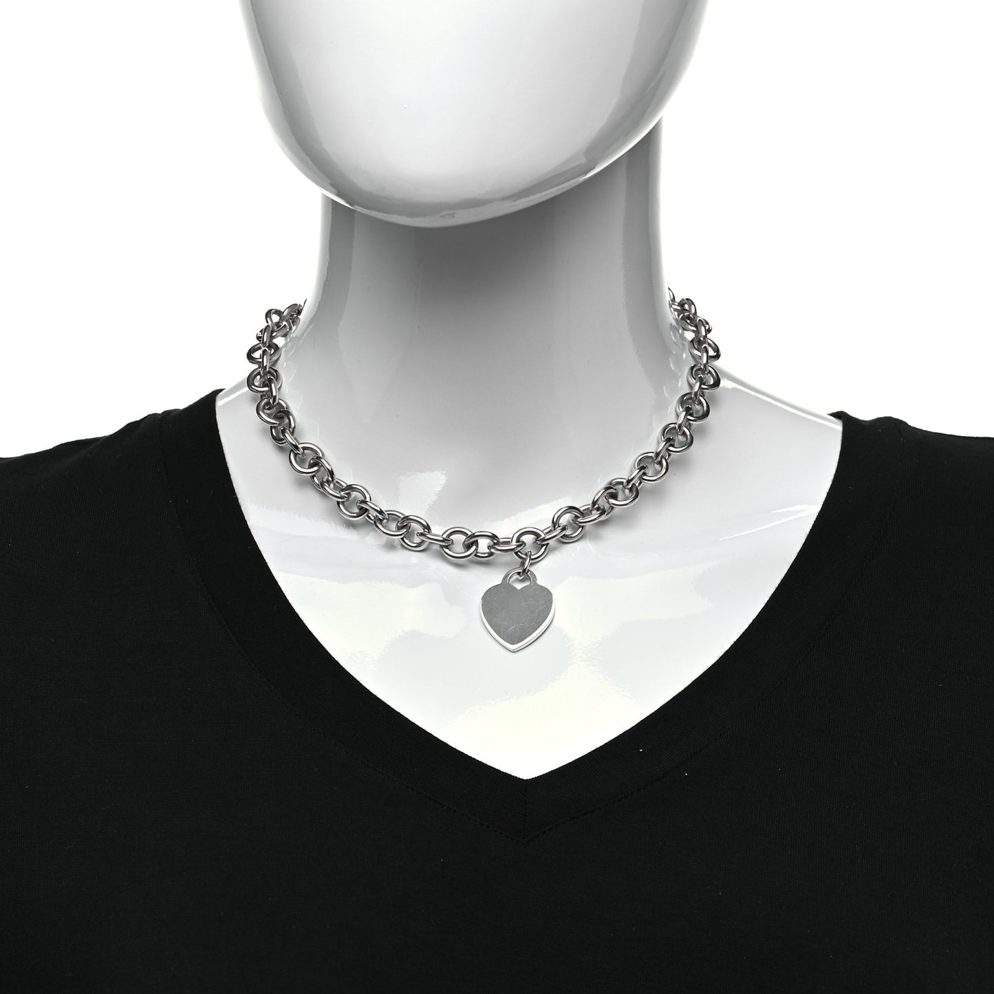 Sterling Silver Heart Tag Necklace