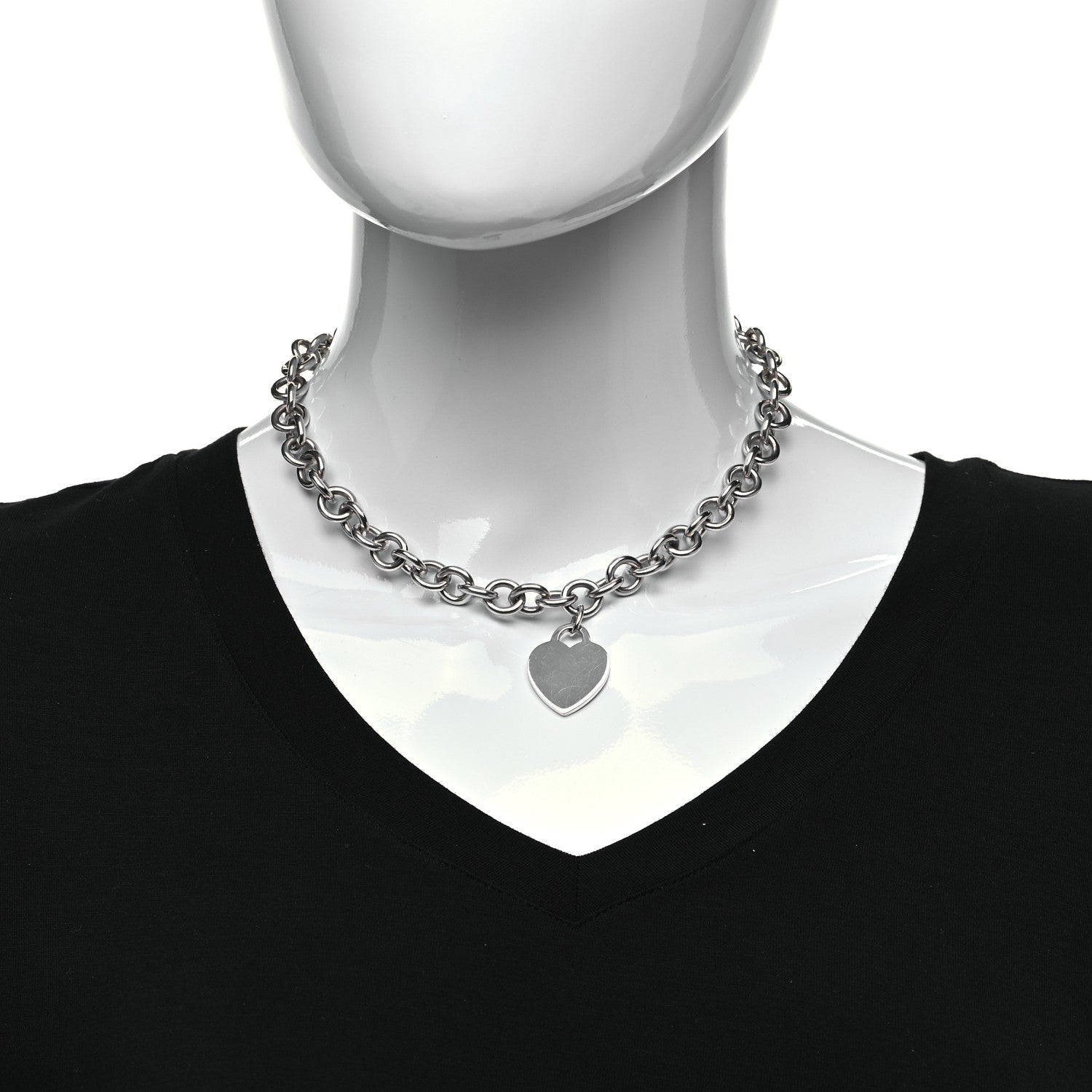 Tiffany Sterling Silver Heart Tag Necklace 2 of 4