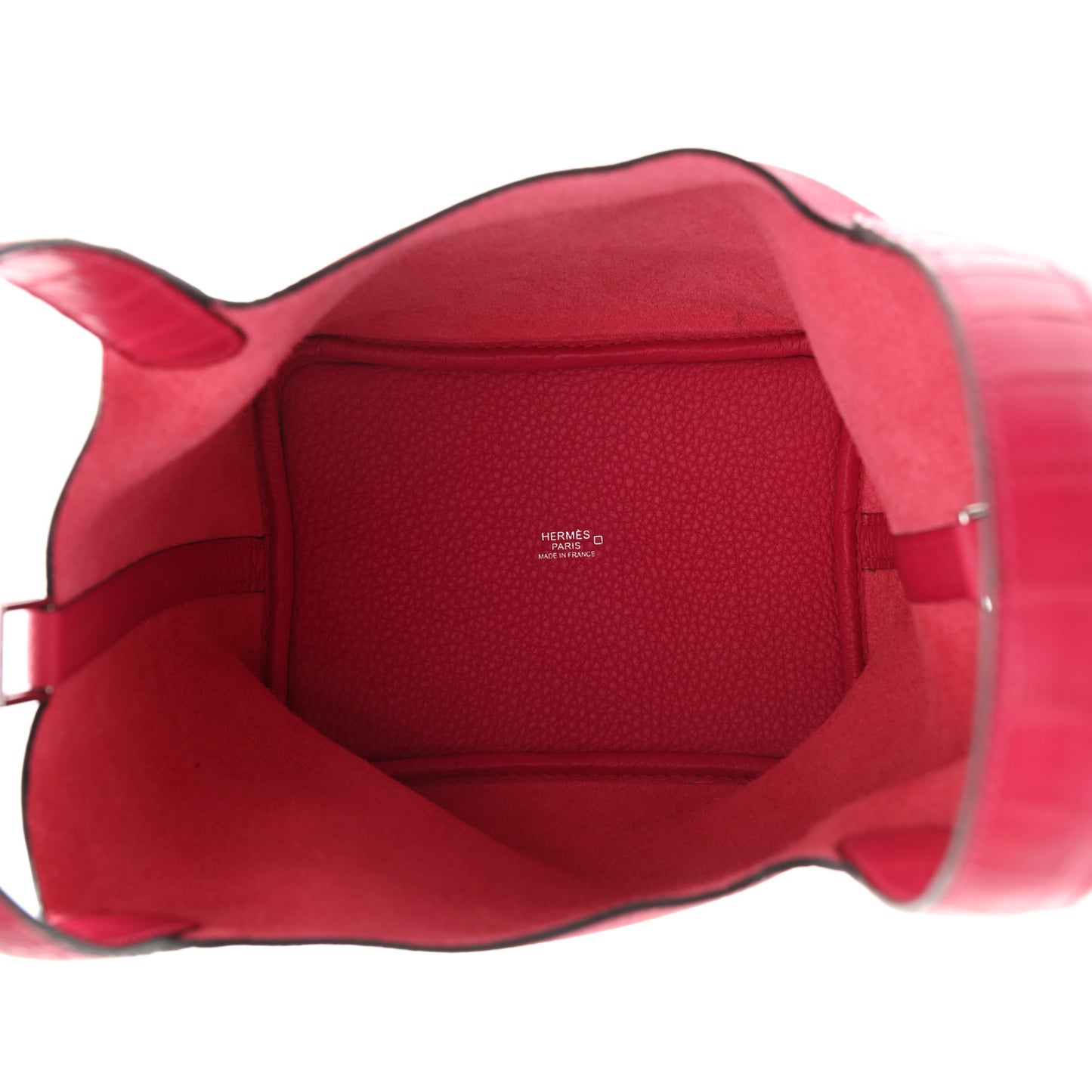 Taurillon Clemence Matte Alligator Picotin Lock Touch 18 PM Rose Mexico