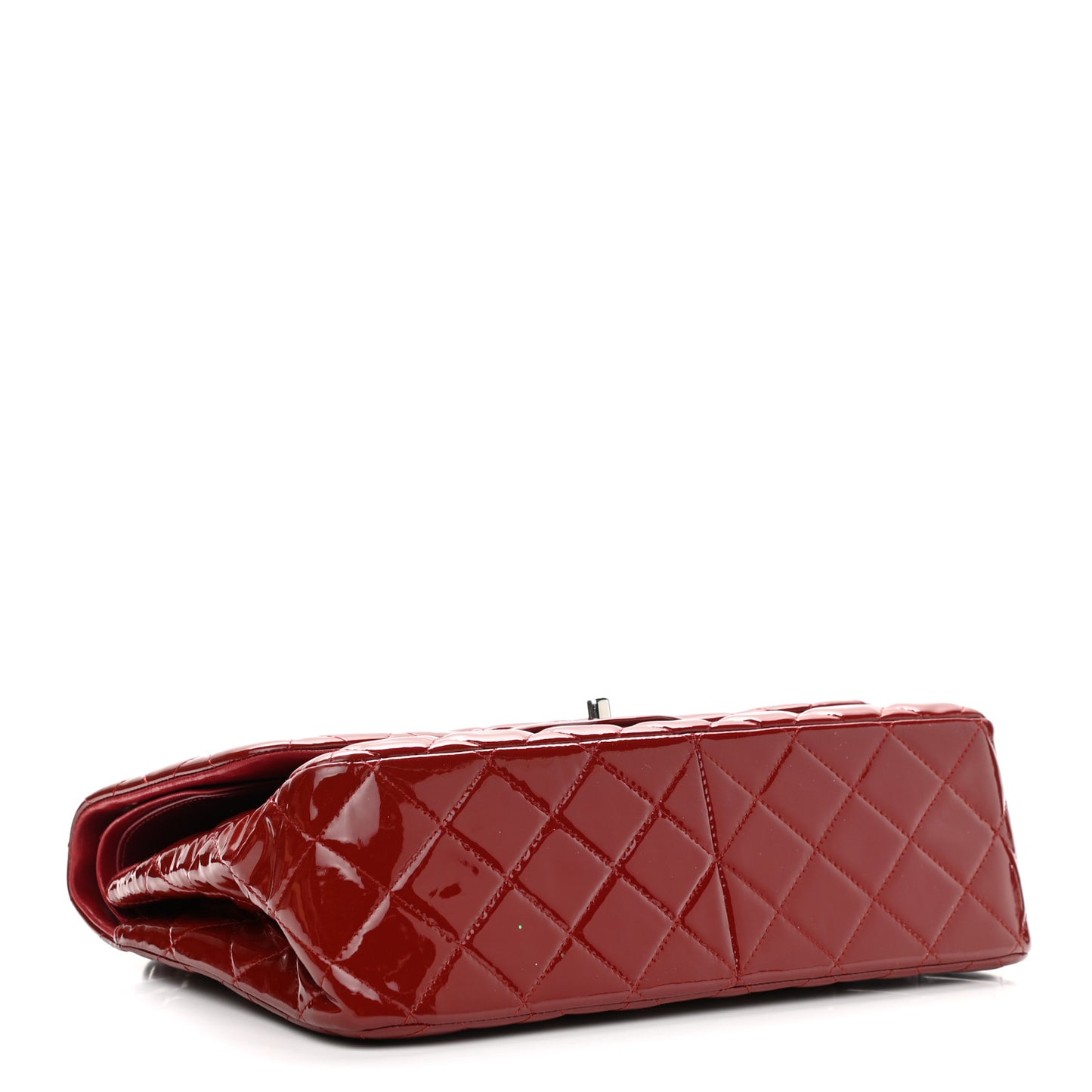 Patent Quilted Jumbo Double Flap Red