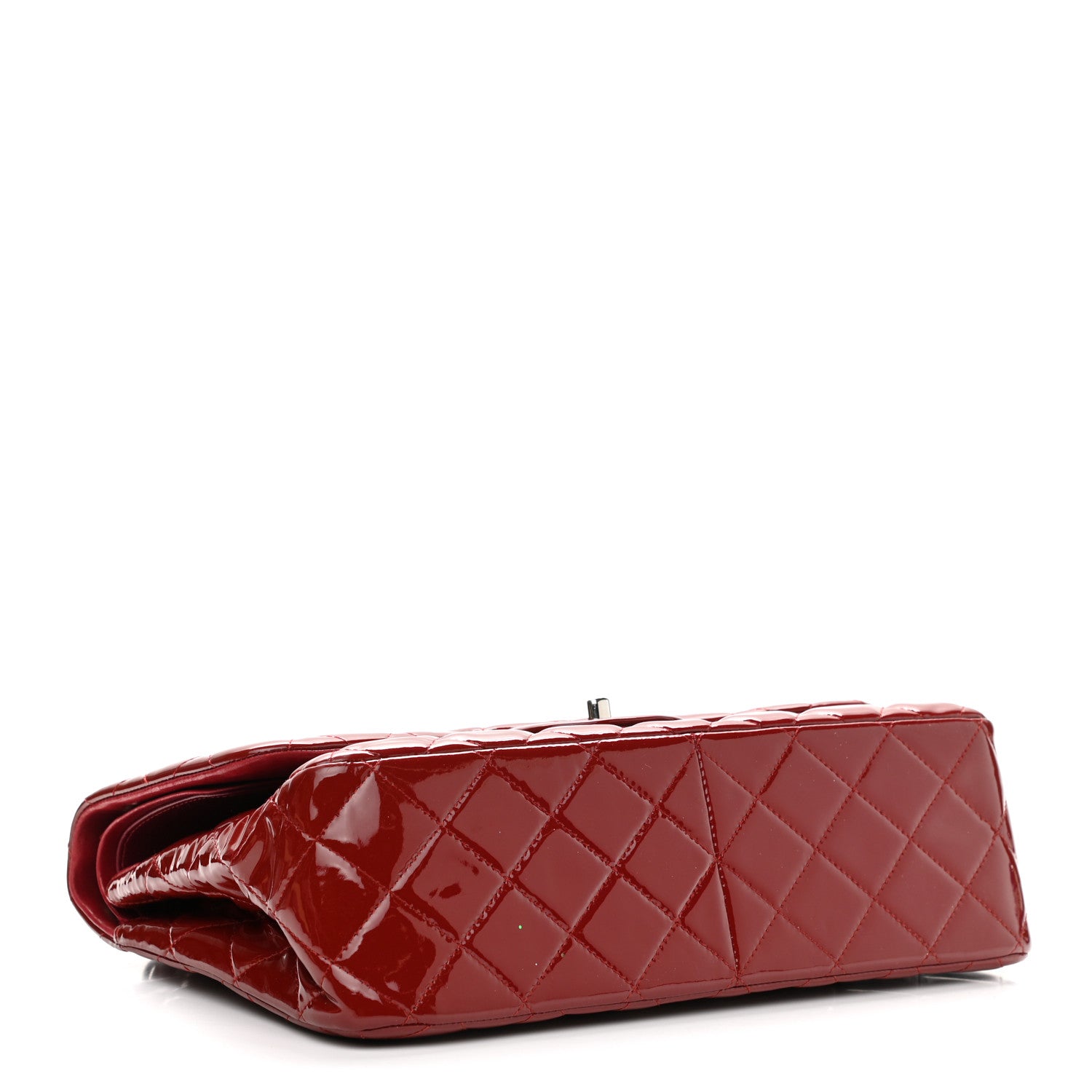 Chanel Patent Quilted Jumbo Double Flap Red 3 of 11