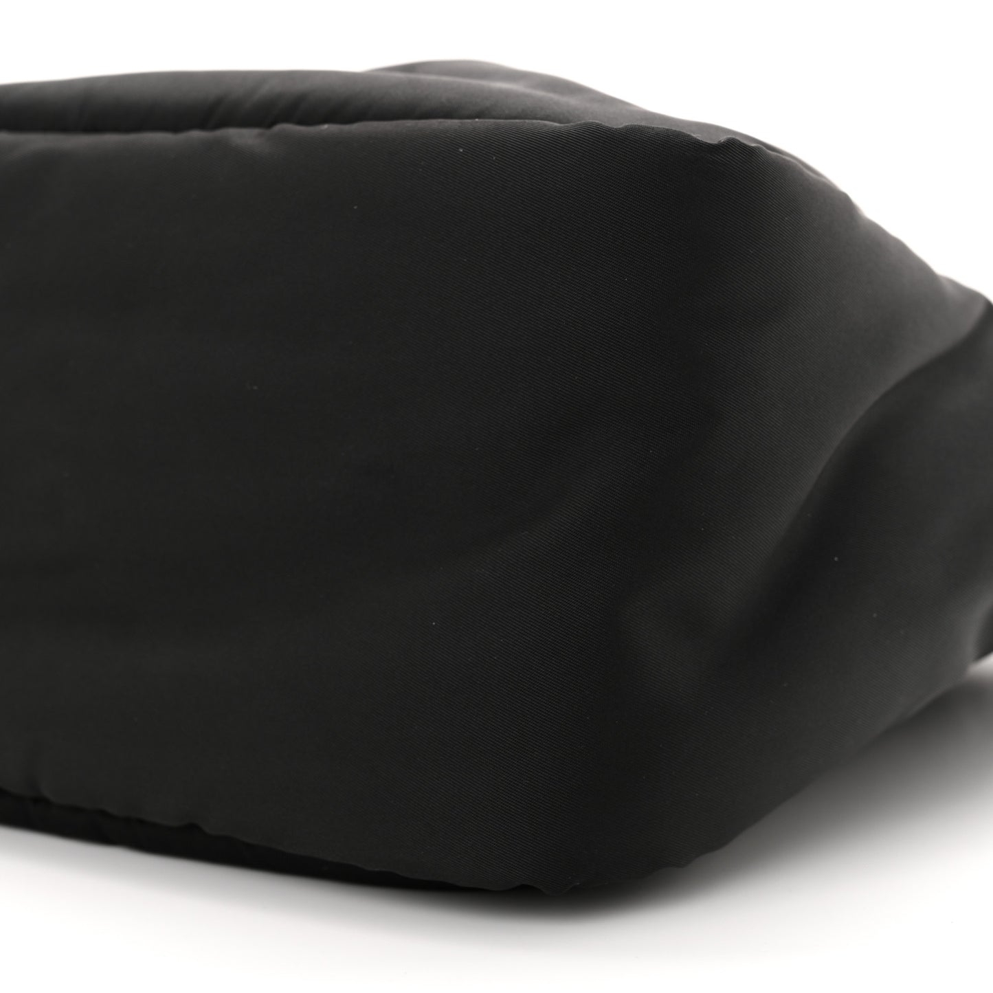 Re-Nylon Soft Padded Small Double Handled Shoulder Bag Black