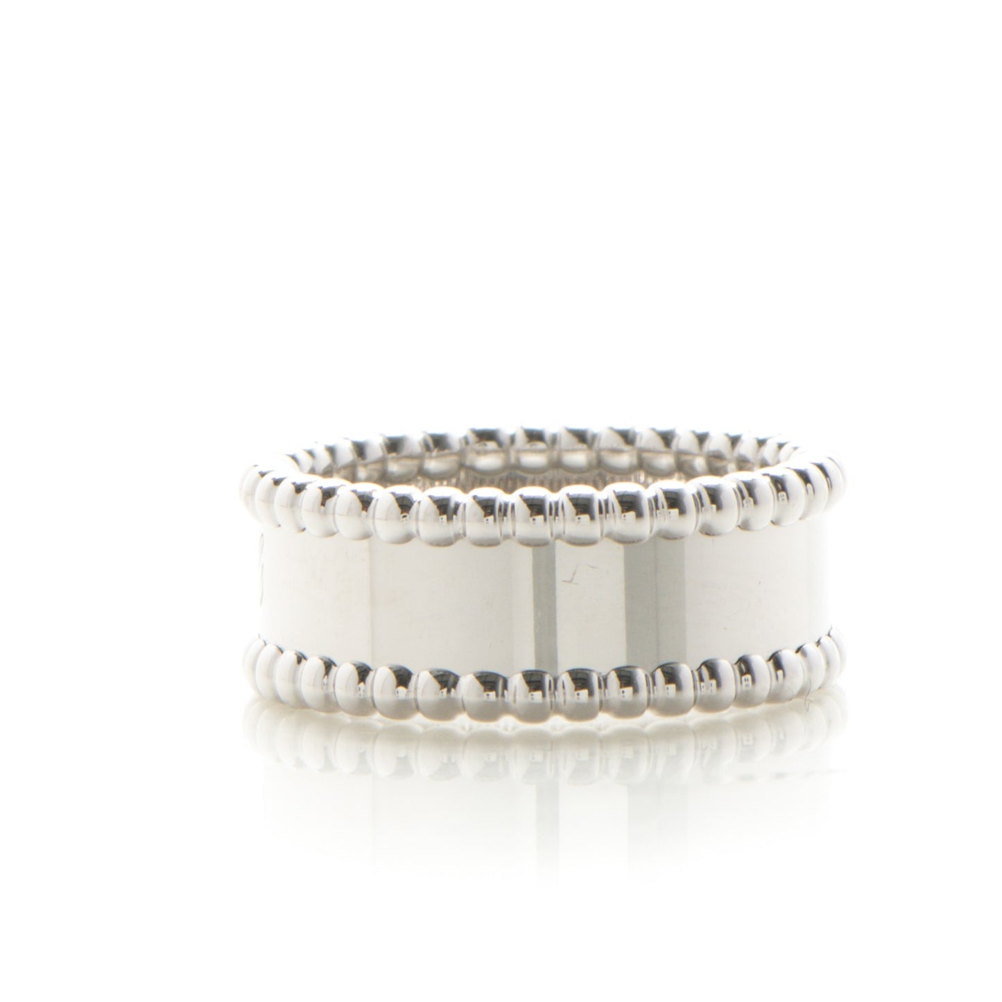 18K White Gold Perlee Signature Ring 51 5.75