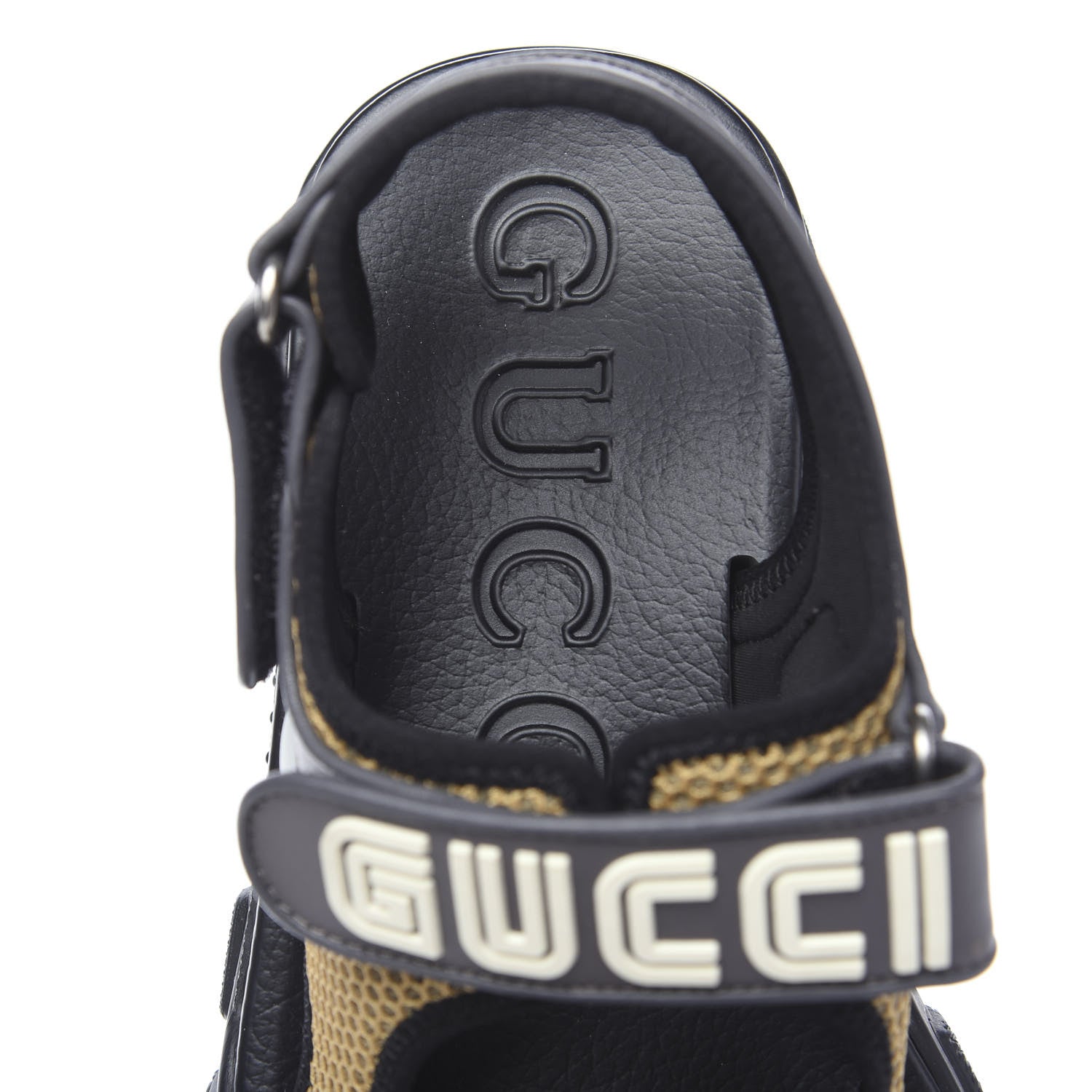 Gucci X SEGA Nappa Mesh Mens Aguru Sandals 7.5 Loess Black 5 of 8