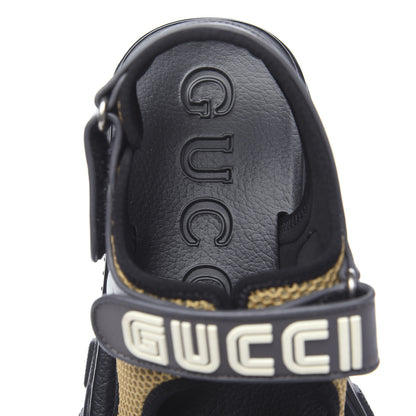 Gucci X SEGA Nappa Mesh Mens Aguru Sandals 7.5 Loess Black 5 of 8
