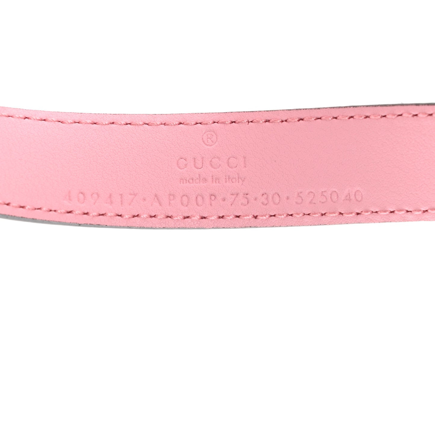 Moon Calfskin Palladium Double G 20mm Belt 75 30 Wild Rose
