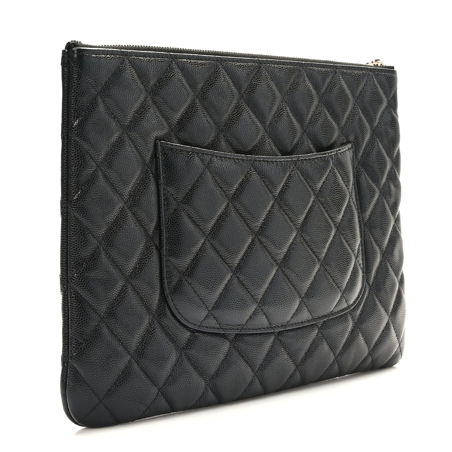 Caviar Quilted Medium French New Wave CC Pouch Black