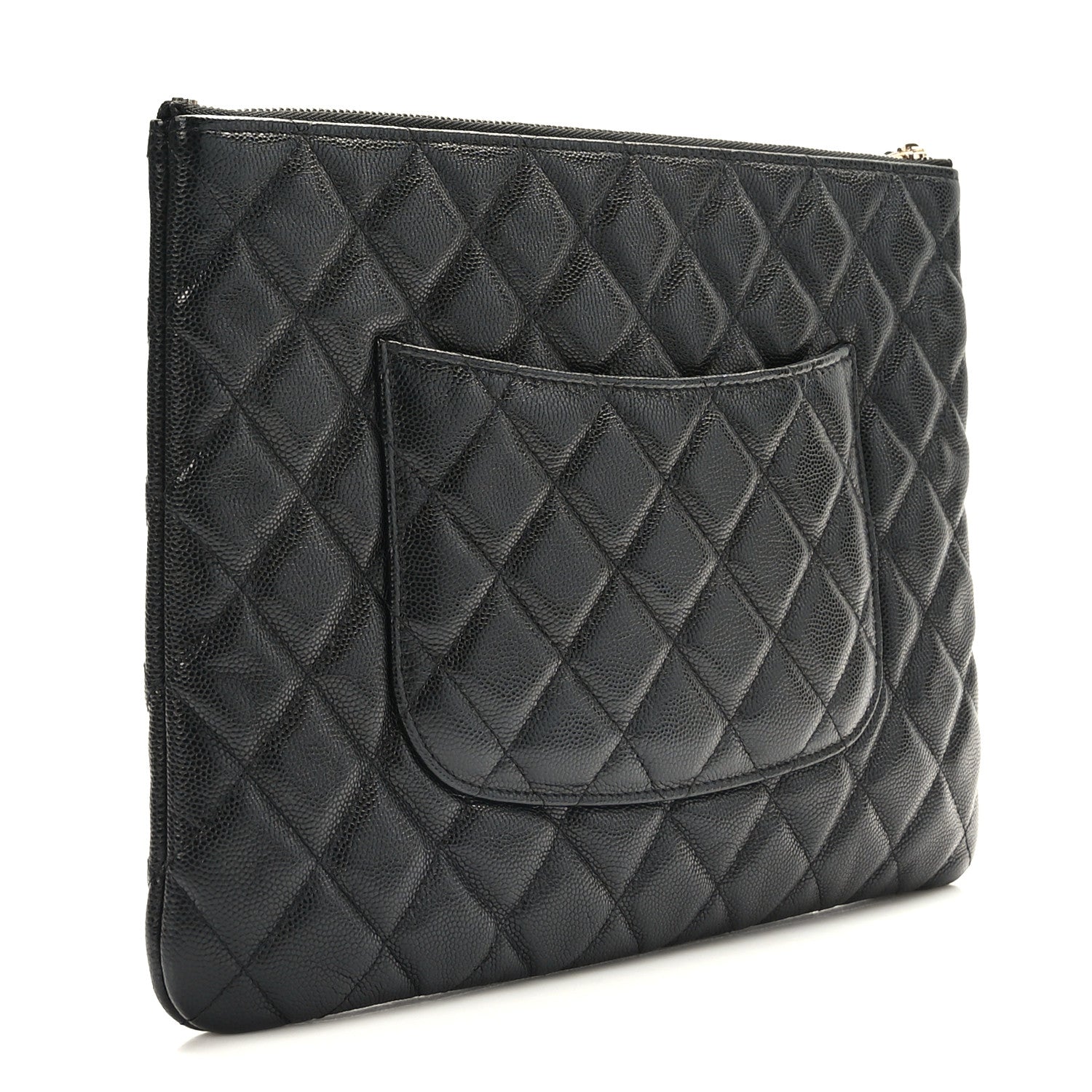 Chanel Caviar Quilted Medium French New Wave CC Pouch Black 3 of 8