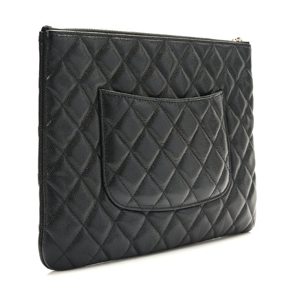 Chanel Caviar Quilted Medium French New Wave CC Pouch Black 3 of 8