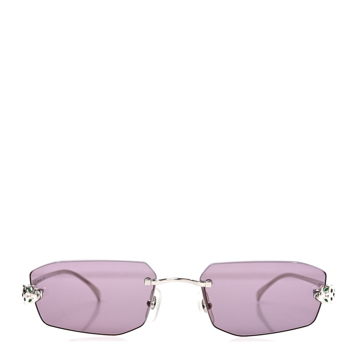 Metal Panthere De Cartier Rimless Sunglasses CT0474S Silver