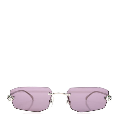 Cartier Metal Panthere De Cartier Rimless Sunglasses CT0474S Silver 2 of 7