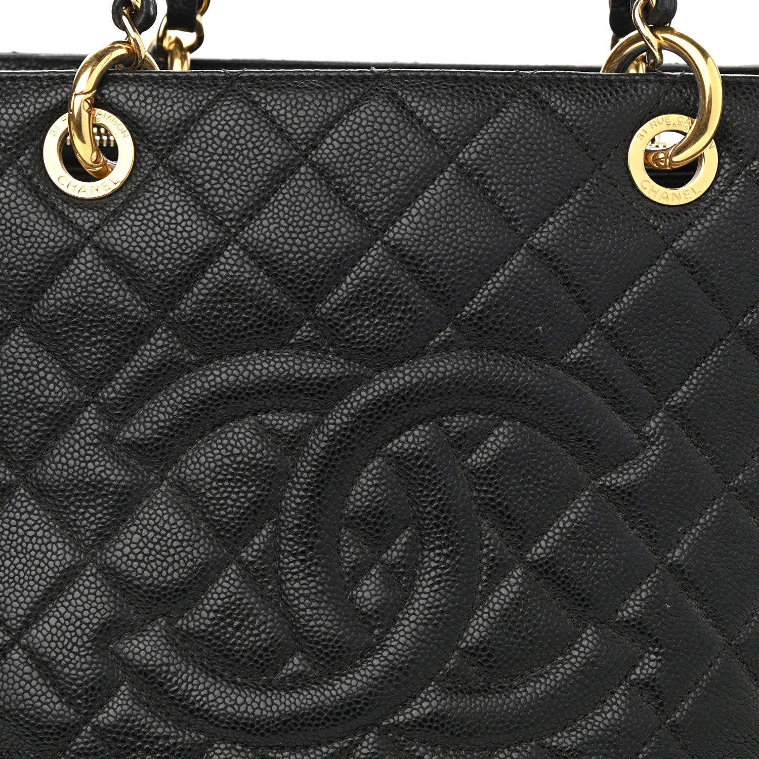 Chanel Caviar Quilted Grand Shopping Tote GST Black 9 of 13