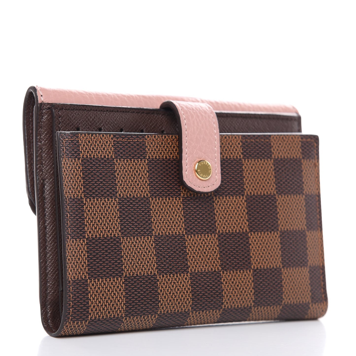 Damier Ebene Normandy Compact Wallet Rose Ballerine