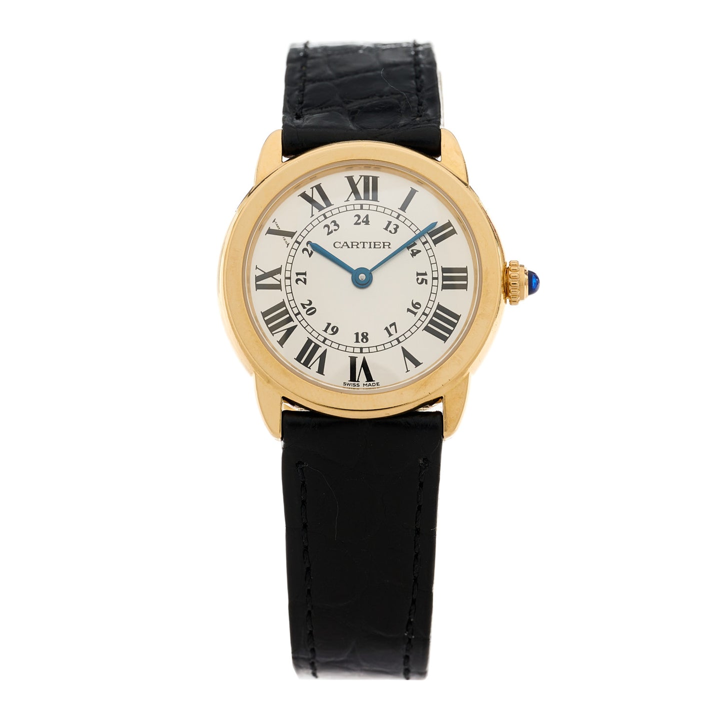 Stainless Steel 18K Yellow Gold Alligator 29mm Ronde Solo Quartz Watch