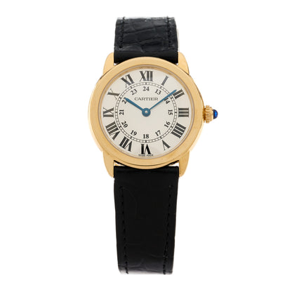 Cartier Stainless Steel 18K Yellow Gold Alligator 29mm Ronde Solo Quartz Watch 1 of 4