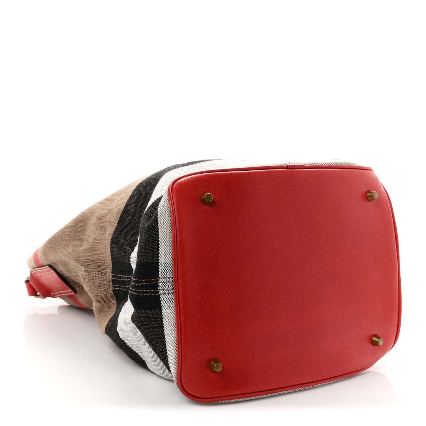 Canvas Mega Check Medium Ashby Hobo Cadmium Red