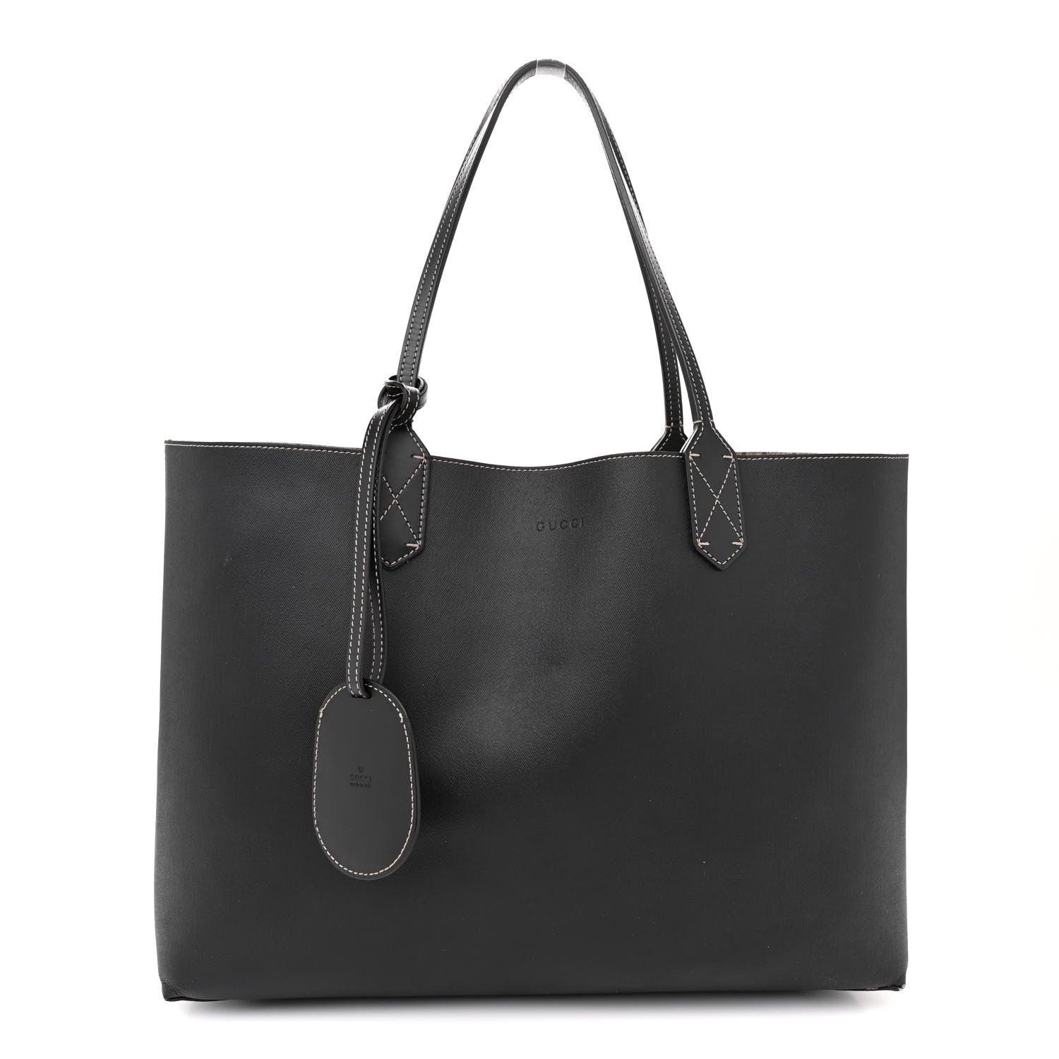 Gucci Calfskin GG Supreme Monogram Medium Reversible Tote Black 3 of 18