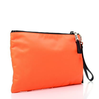 Prada Tessuto Nylon Medium Pouch Orange 3 of 6