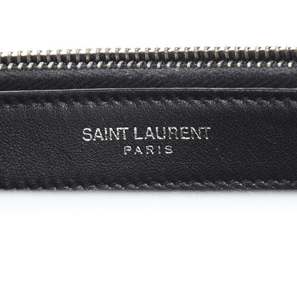 Saint Laurent Metallic Grain De Poudre Kate Monogram Tassel Chain Wallet Silver 7 of 10