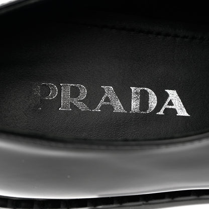 Prada Spazzolato Metal Triangle Logo 50mm Loafers 38.5 Black 7 of 12