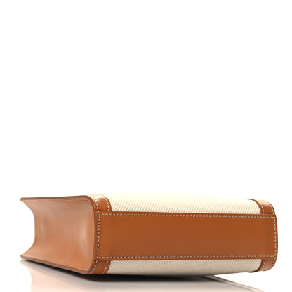 Celine Canvas Calfskin Mini Vertical Cabas Natural Tan 4 of 10