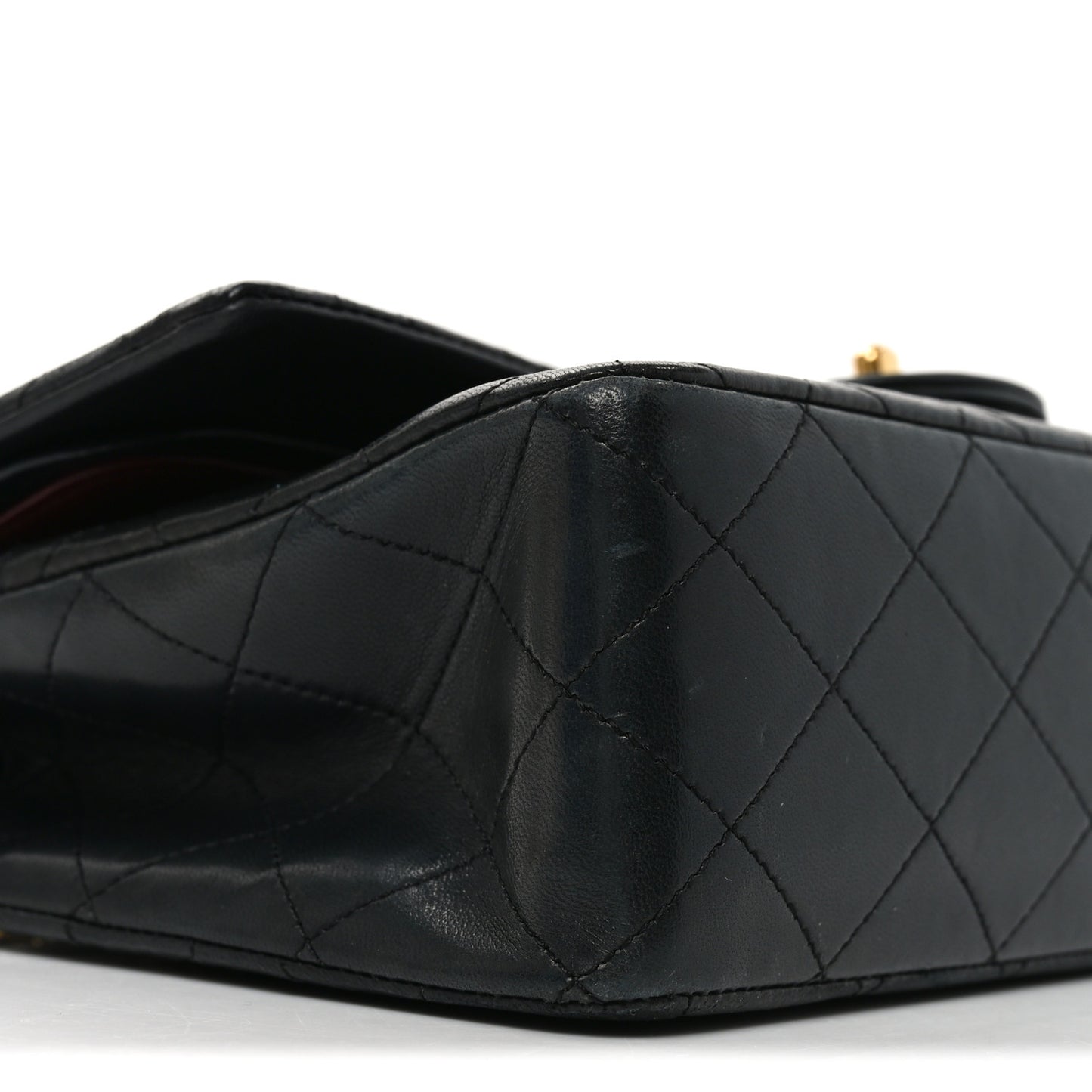 Lambskin Quilted Medium Double Flap Black