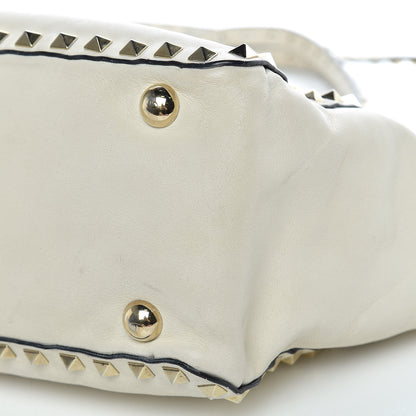 Valentino Garavani Vitello Small Rockstud Tote Ivory 34 of 35