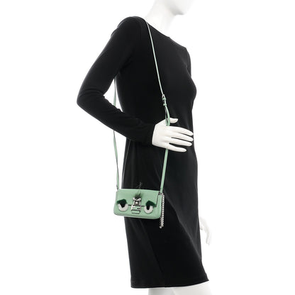 Fendi Nappa Rabbit Fox Fur Micro Buggie Baguette Verde Acqua 2 of 12