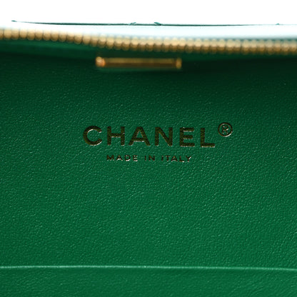 Chanel Lambskin Quilted Top Handle Vanity Case Green 5 of 8