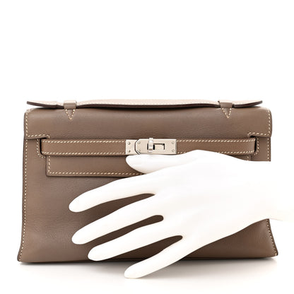 Hermes Swift Kelly Pochette Clutch Etoupe 2 of 16