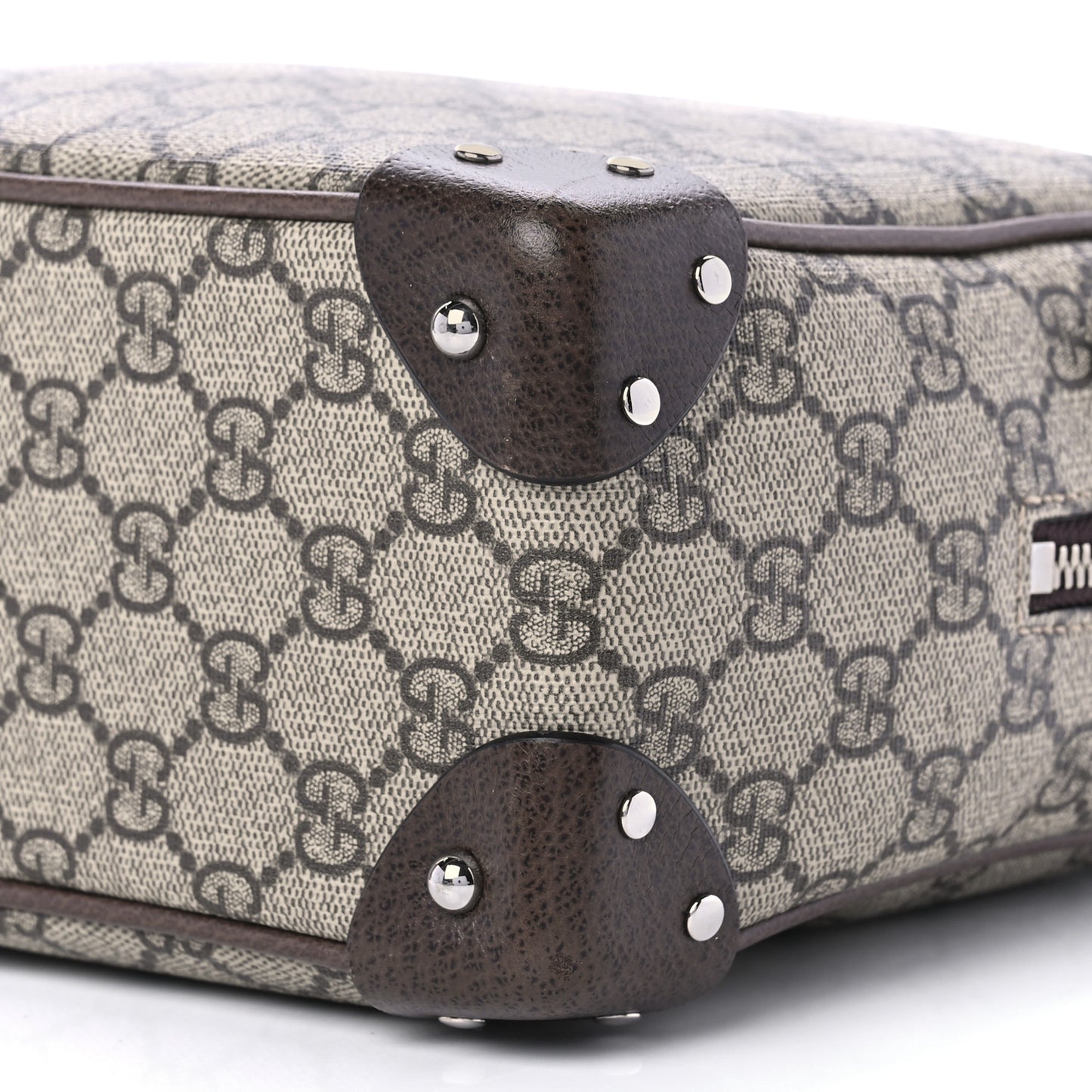 GG Supreme Monogram Textured Calfskin Square Messenger Bag Beige Ebony New Acero