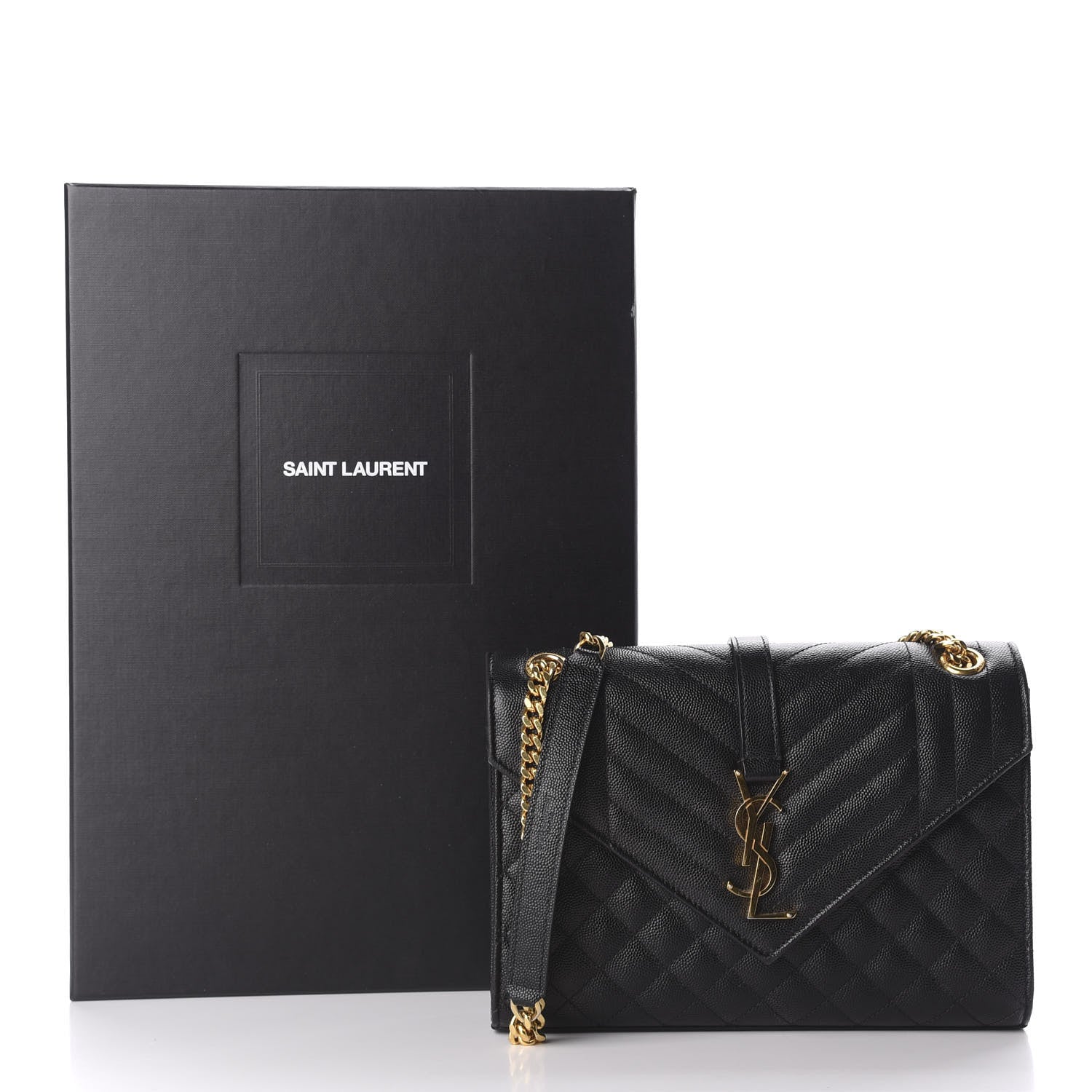 Saint Laurent Grain De Poudre Textured Mixed Matelasse Triquilt Medium Monogram Satchel Black 10 of 10