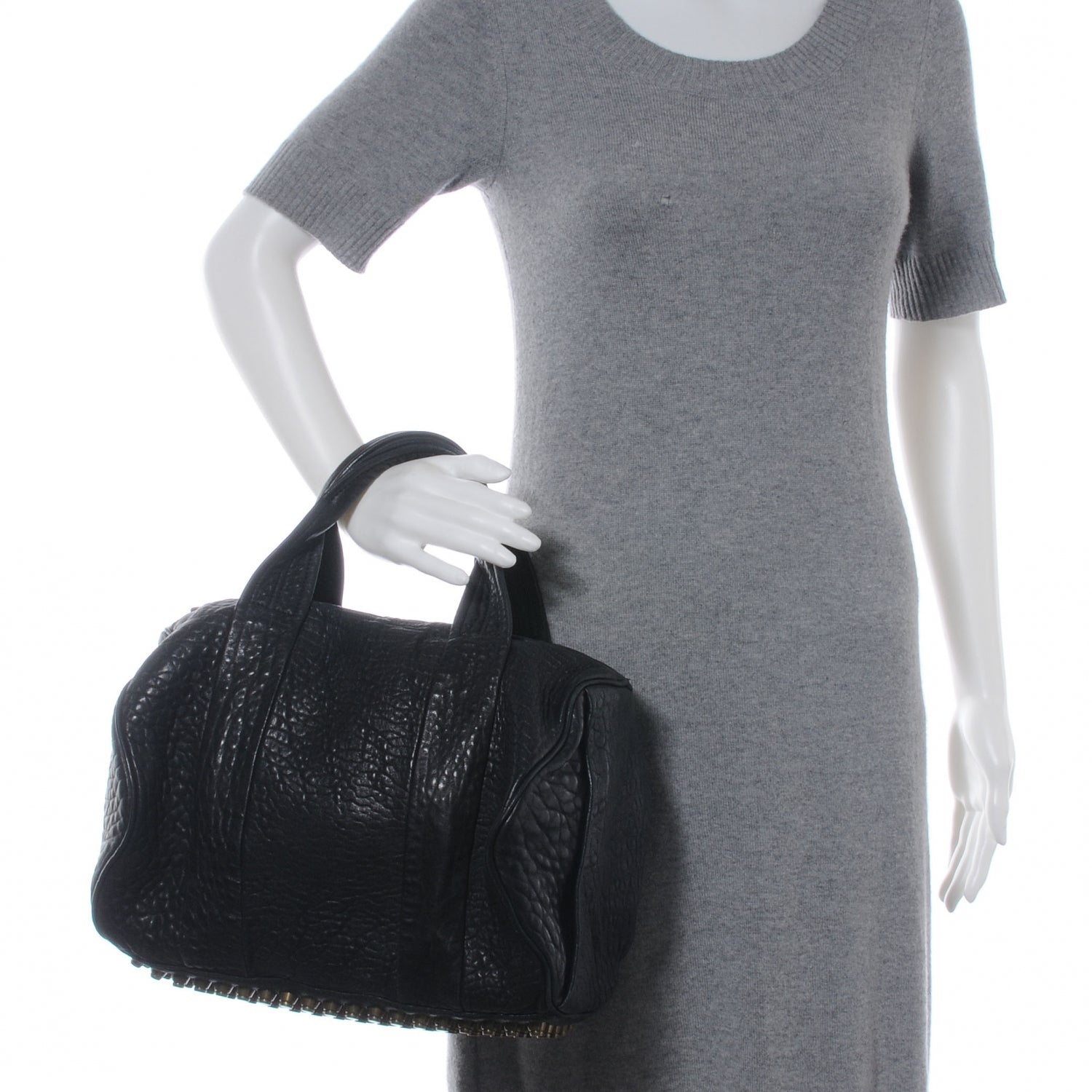 Alexander Wang Leather Rocco w Antique Brass Hardware Black 2 of 6