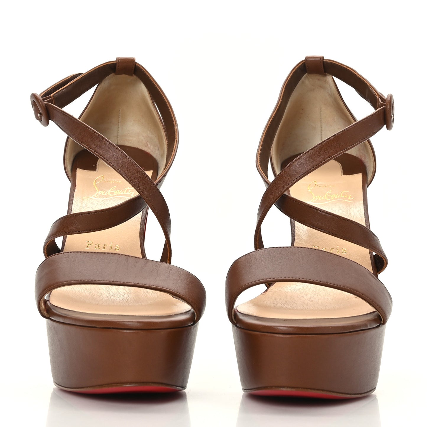 Nappa Loubi Bee Alta 130 Sandals 39 Cuoio