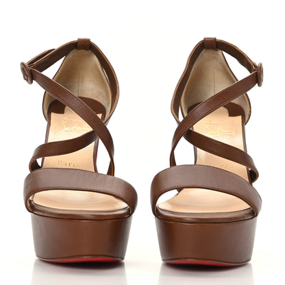 Christian Louboutin Nappa Loubi Bee Alta 130 Sandals 39 Cuoio 2 of 7