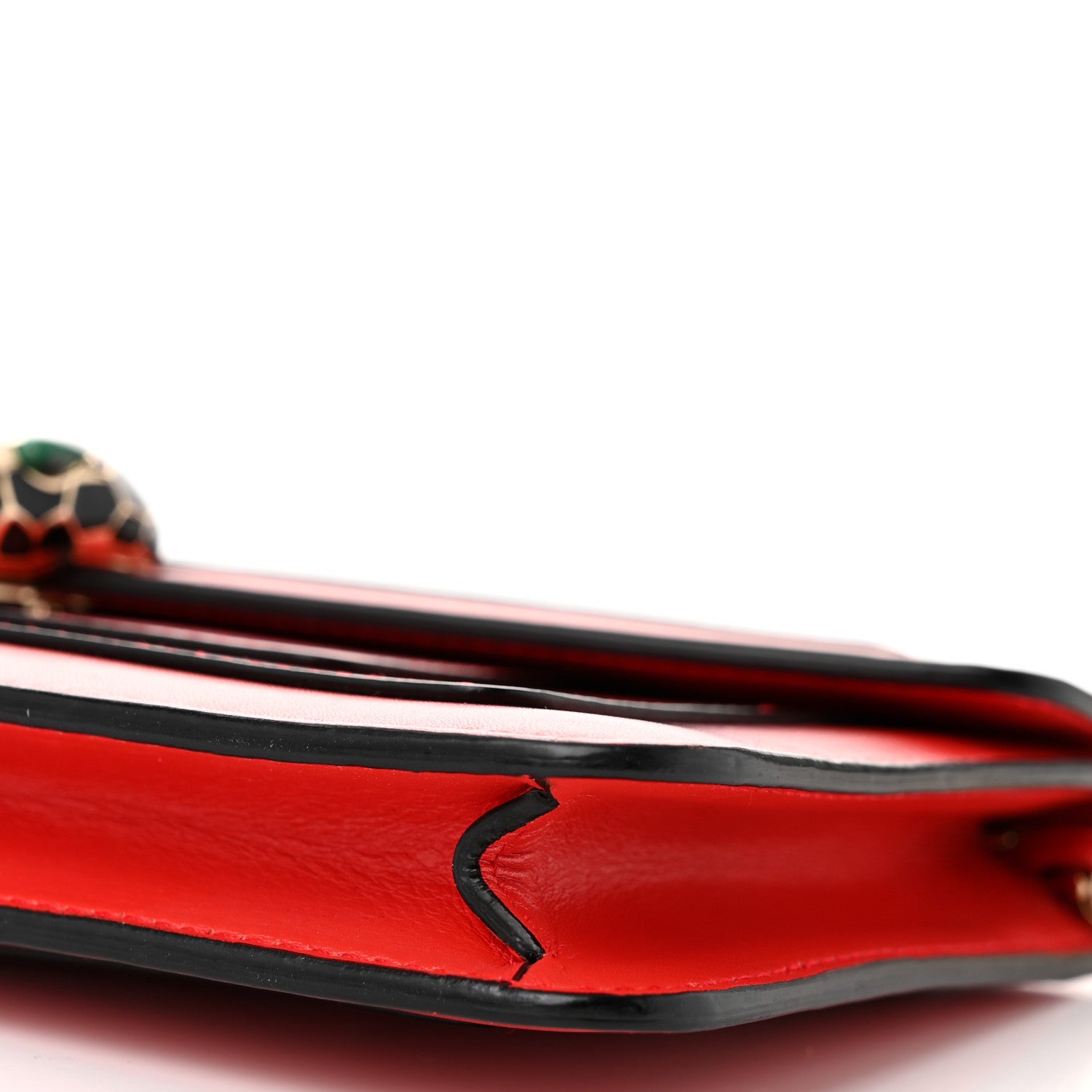 Bulgari Calfskin Serpenti Forever Flap Clutch Ruby Red 10 of 11