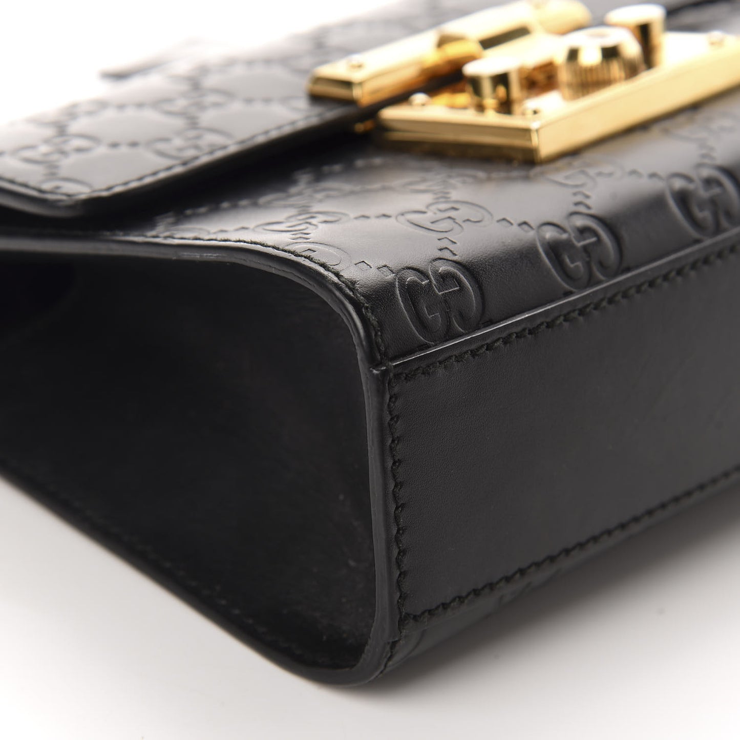 Guccissima Small Padlock Shoulder Bag Black