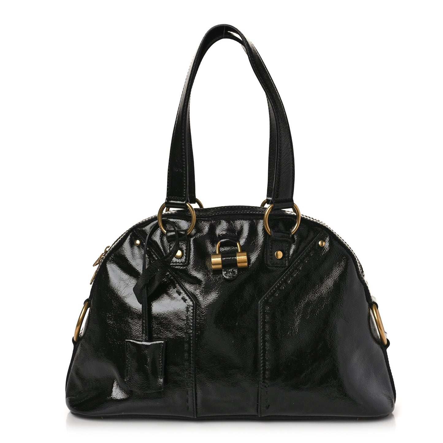 Textured Patent Calfskin Medium Muse Black