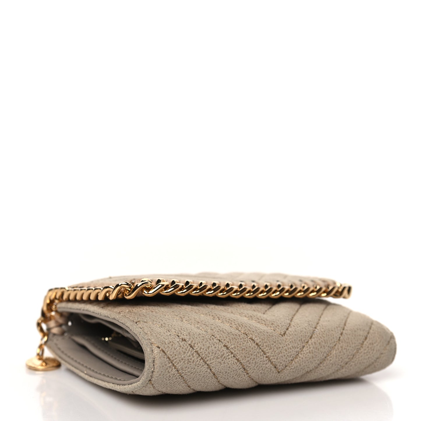 Shaggy Deer Chevron Flap Wallet Beige