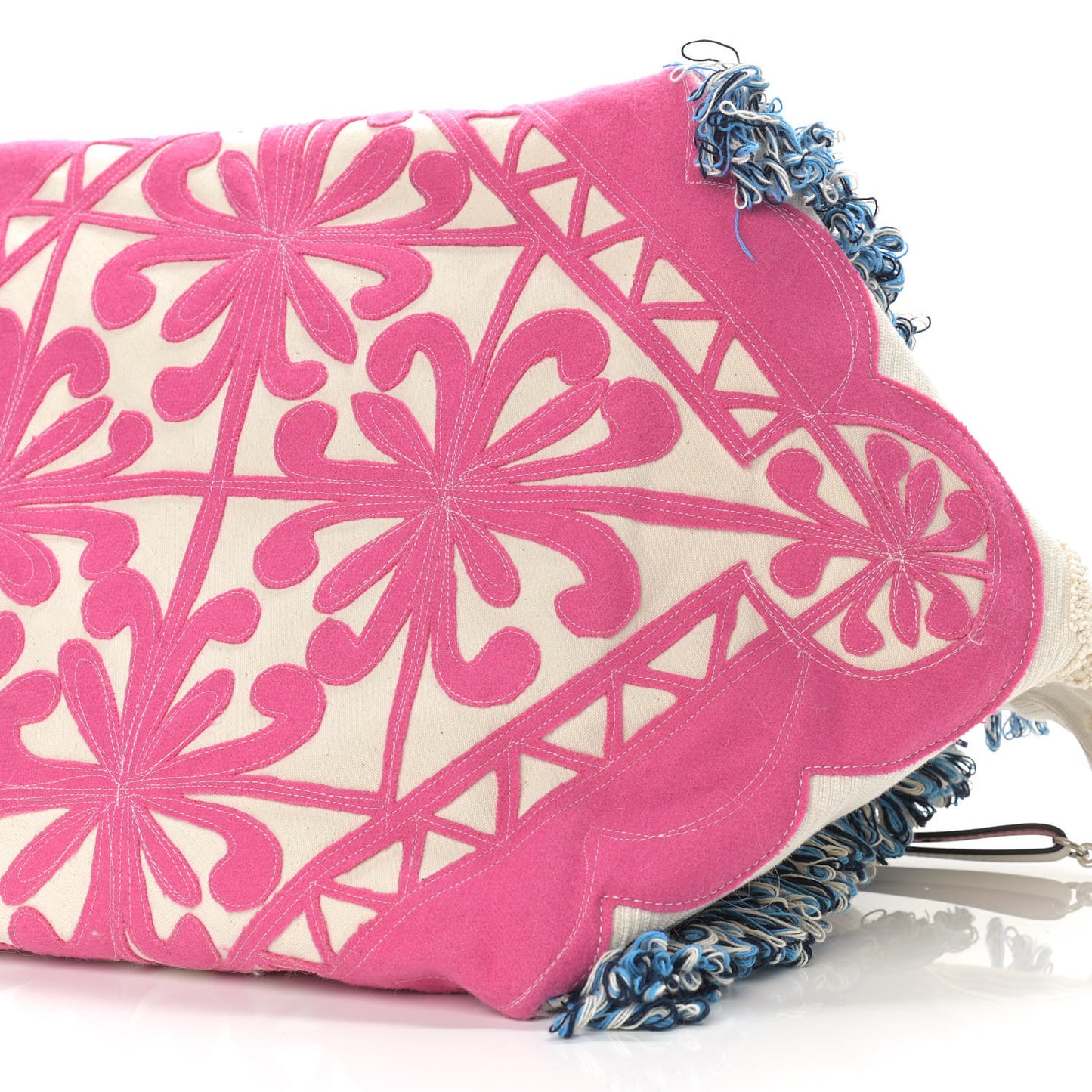 Cotton Embroidered Portugaba Tote Ivory Multi