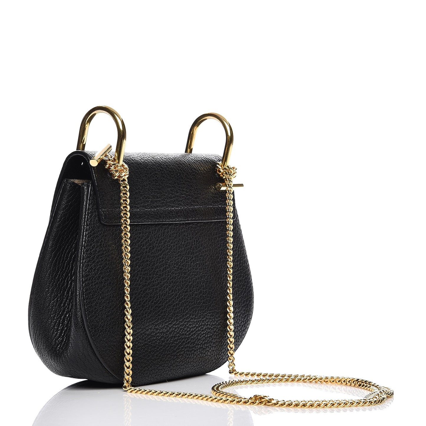 Grained Lambskin Mini Drew Shoulder Bag Black