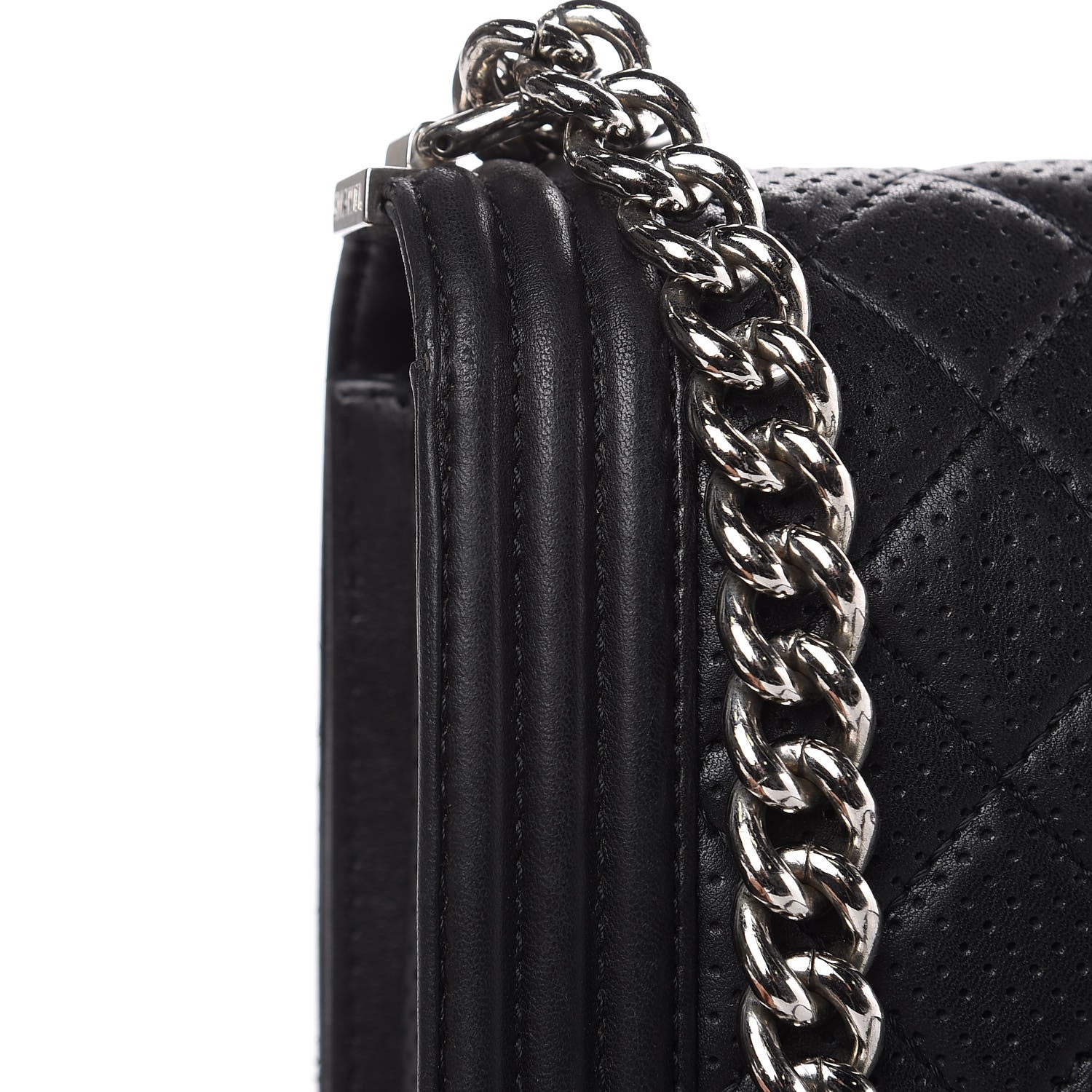 Chanel Perforated Lambskin Quilted New Medium Boy Flap Black 16 of 24