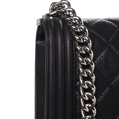 Chanel Perforated Lambskin Quilted New Medium Boy Flap Black 16 of 24