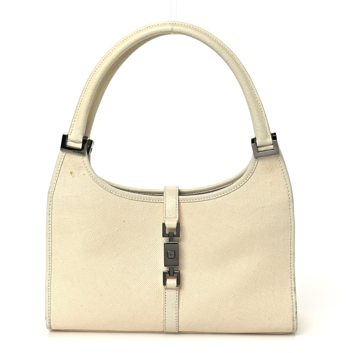 Canvas Bardot Shoulder Bag White