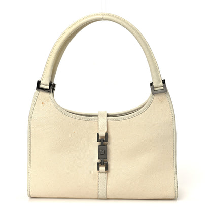 Gucci Canvas Bardot Shoulder Bag White 1 of 12