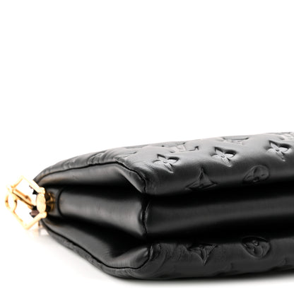 Louis Vuitton Lambskin Embossed Monogram Coussin PM Black 8 of 9